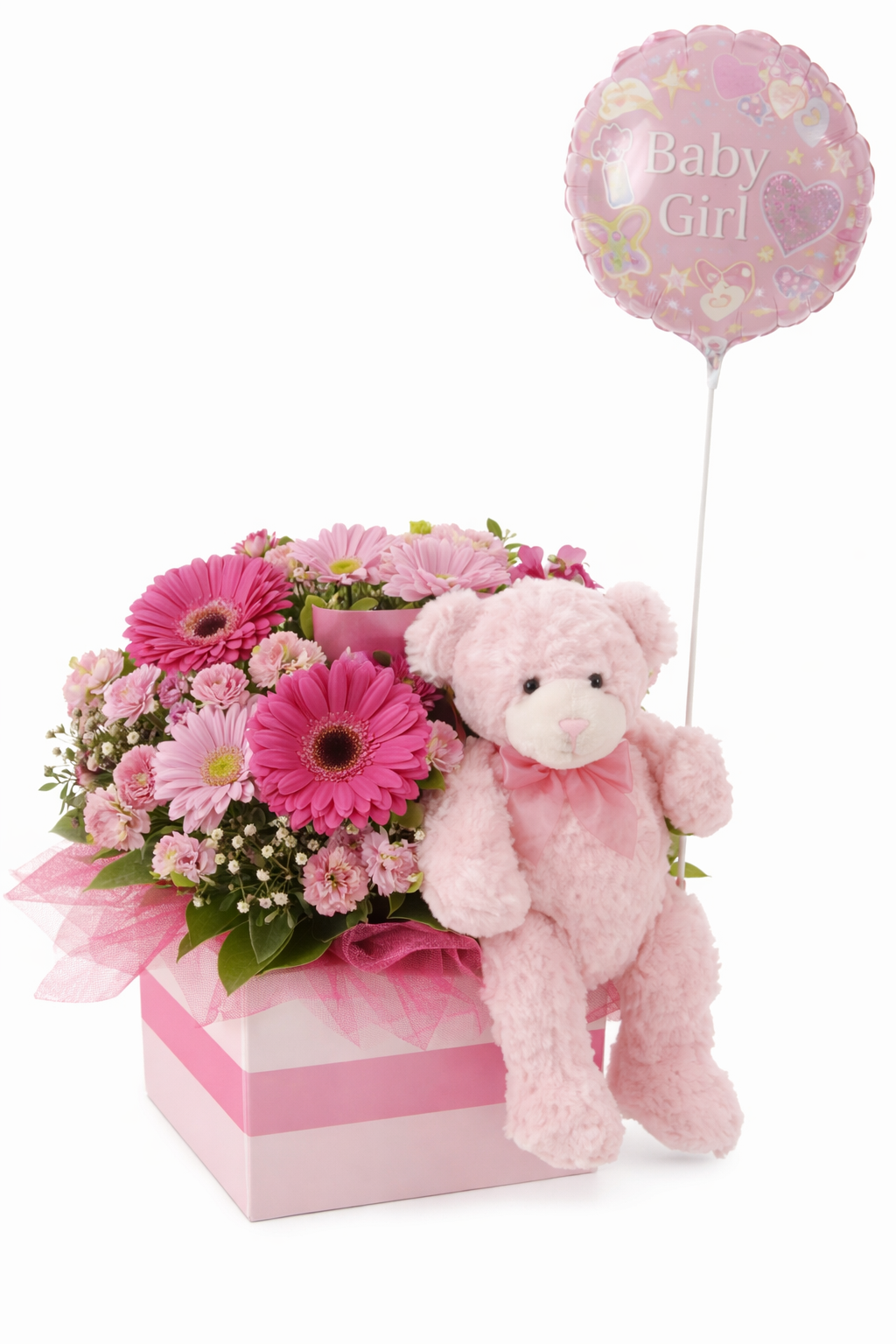 Flower Box with Soft Toy and Balloon