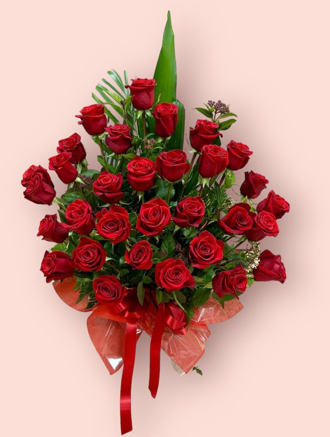 30 Red Roses Hat Box of Arrangement