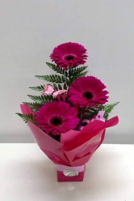 A Bright Small  Gerbera Arrangements Pink