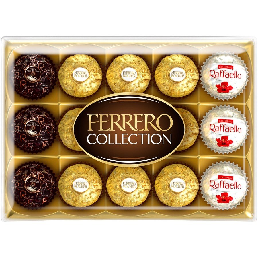 Ferrero Collection Rocher Raffaello Rondnoir Chocolate Gift Box 15 Pack 172G